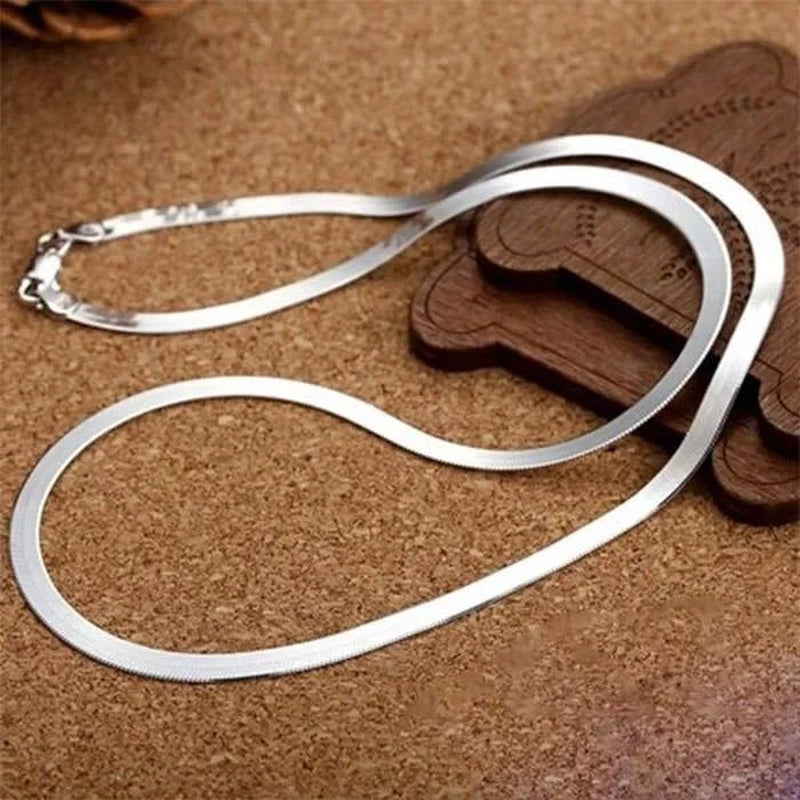 Luxury Women's 4MM 18K Gold-Plated 925 Sterling Silver Chain Necklace – Elegant Soft Choker Style