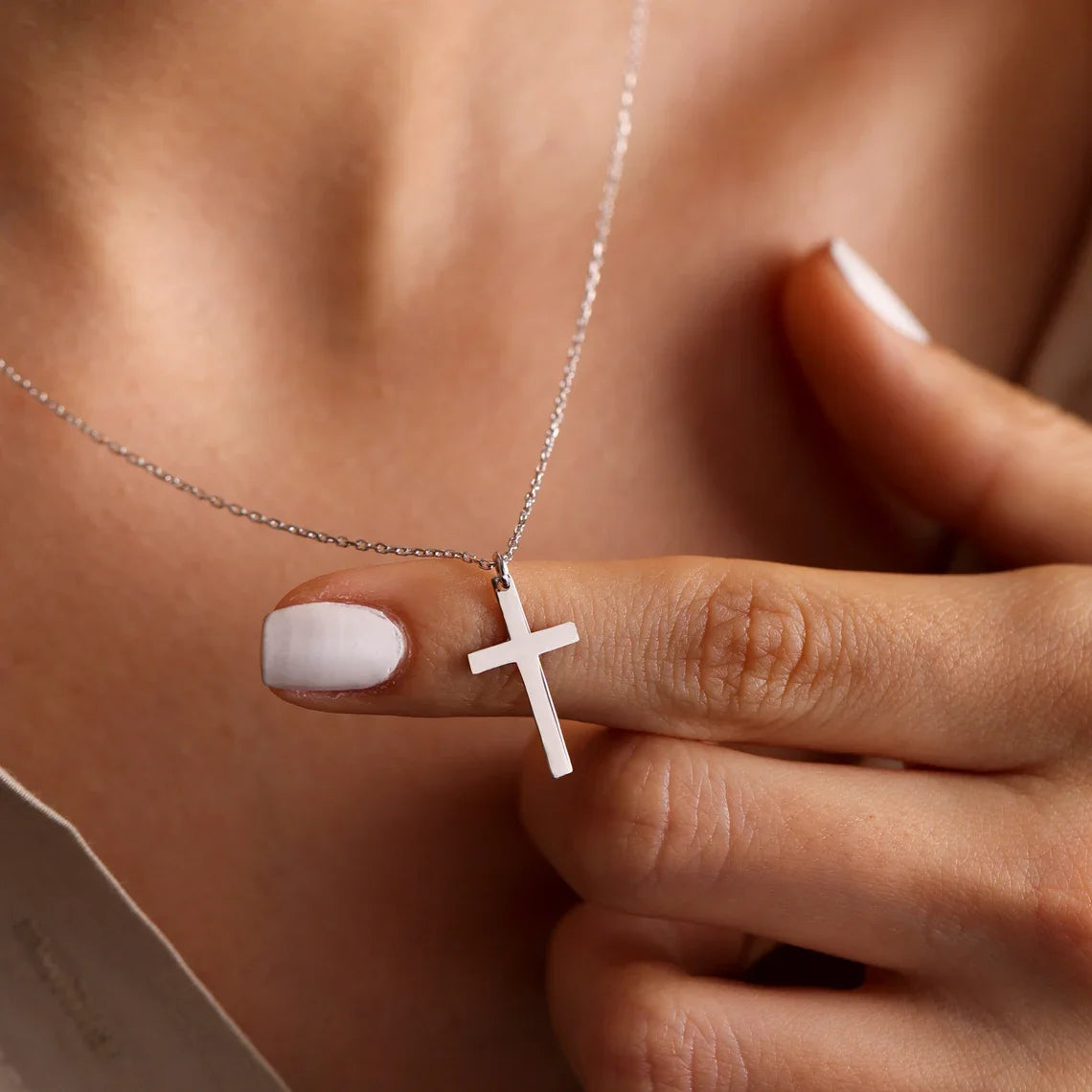 Gold & Silver Stainless Steel Cross Necklace