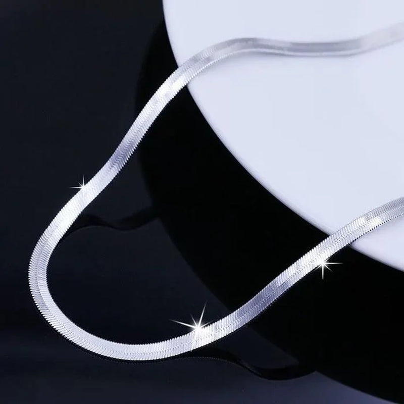 Luxury Women's 4MM 18K Gold-Plated 925 Sterling Silver Chain Necklace – Elegant Soft Choker Style