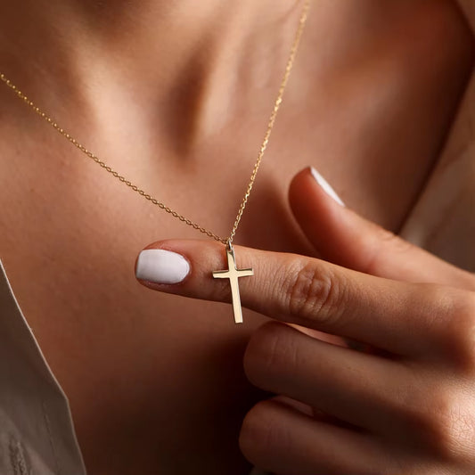 Gold & Silver Stainless Steel Cross Necklace